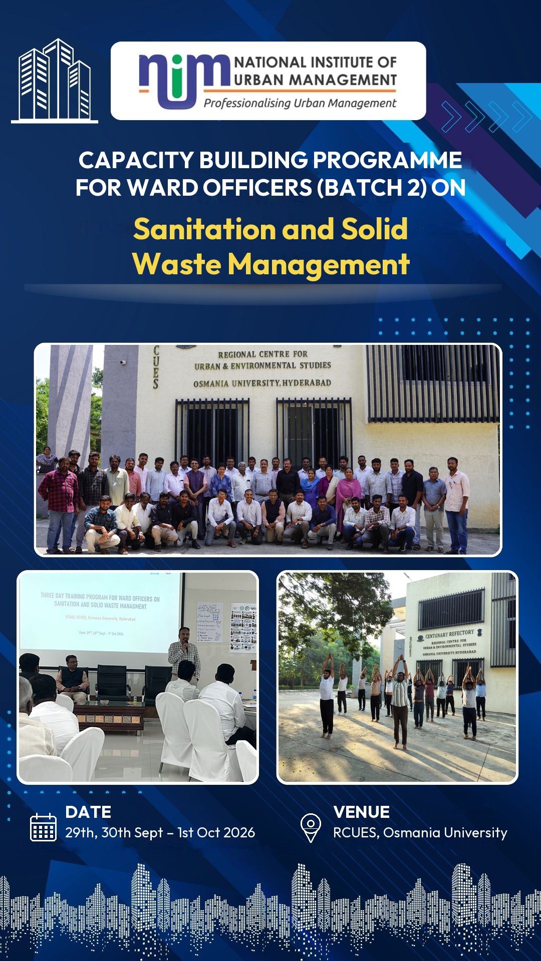 Capacity Building Programme for Ward Officers (Batch 2) on Sanitation and Solid Waste Management — RCUES, Osmania University